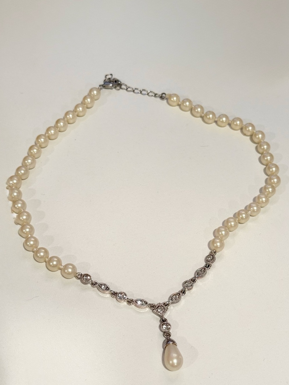 Vintage Drop Pearl Necklace